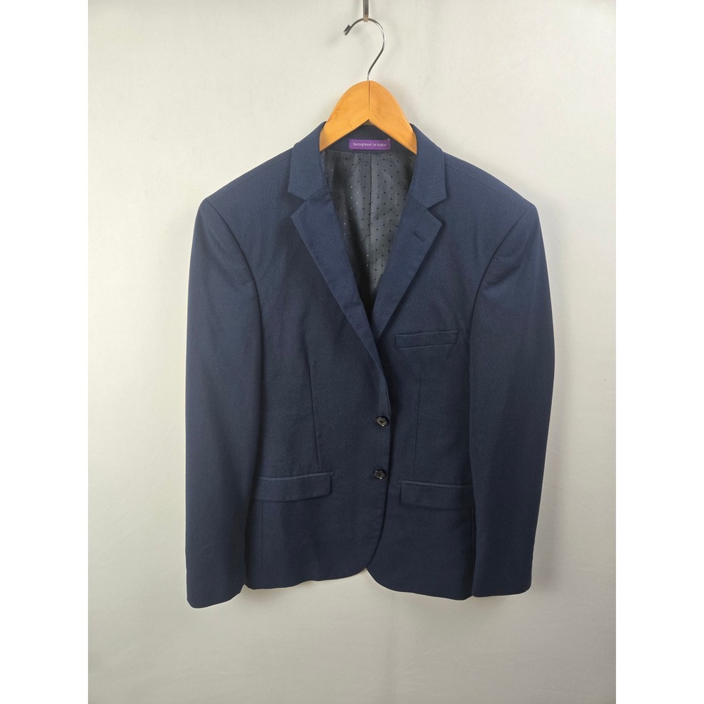 Vinci Blazer Navy Blue Sport Coat 38R Designed in Italy Two Button Formal Mens